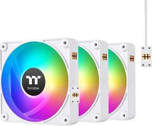 Thermaltake CT140 EX ARGB Sync PC Cooling Fan White (3-Fan Pack), Magnetic Connection, 5V Motherboard Sync, 16.8 Million Colors 9 Addressable LEDs, 140 mm Case/Radiator Fan, CL-F191-PL14SW-A