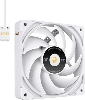 Thermaltake TOUGHFAN EX14 Pro Snow PC Cooling Fan Magnetic Connection Swappable Fan Blade PWM Controlled 500~2000 RPM Air Flow 119.6 CFM 140mm Case/Radiator Fan (3 Pack) CL-F172-PL14WT-A