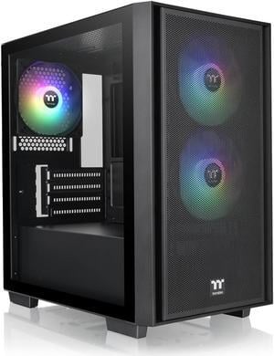 Thermaltake Versa H16 TG ARGB Black Micro ATX Tower Case Tempered Glass Side Panel 3 Pre-Installed ARGB Fans CA-1Y8-00S1WN-02