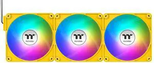 Thermaltake CT120 EX ARGB Sync PC Cooling Fan 3 Pack, PWM 500~2000 RPM, 5V Motherboard Sync, 16.8 Million Colors 9 LEDs, MagForce 2.0 Connectors, Hydraulic Bearing, Bumblebee, CL-F215-PL12BB-A