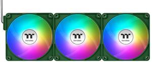 Thermaltake CT120 EX ARGB Sync PC Cooling Fan 3 Pack, PWM 500~2000 RPM, 5V Motherboard Sync, 16.8 Million Colors 9 LEDs, MagForce 2.0 Connectors, Hydraulic Bearing, Racing Green, CL-F220-PL12RG-A