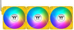 Thermaltake CT140 EX ARGB Sync PC Cooling Fan 3 Pack, PWM 500~1800 RPM, 5V Motherboard Sync, 16.8 Million Colors 9 LEDs, MagForce 2.0 Connectors, Hydraulic Bearing, Bumblebee, CL-F217-PL14BB-A