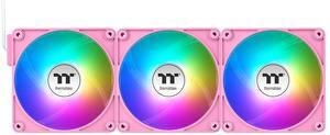 Thermaltake CT140 EX ARGB Sync PC Cooling Fan 3 Pack, PWM 500~1800 RPM, 5V Motherboard Sync, 16.8 Million Colors 9 LEDs, MagForce 2.0 Connectors, Hydraulic Bearing, Bubble Pink, CL-F221-PL14PK-A