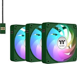 Thermaltake CT120 EX Reverse ARGB Sync PC Cooling Fan 3 Pack, 500~2000 RPM, 5V Mobo Sync, 16.8 Million Colors 9 LEDs, MagForce 2.0 Connectors, Hydraulic Bearing, Racing Green, CL-F226-PL12RG-A