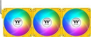 Thermaltake CT140 EX Reverse ARGB Sync PC Cooling Fan 3 Pack, 500~1800 RPM, 5V Mobo Sync, 16.8 Million Colors 9 LEDs, MagForce 2.0 Connectors, Hydraulic Bearing, Bumblebee, CL-F227-PL14BB-A