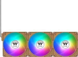 Thermaltake CT140 EX Reverse ARGB Sync PC Cooling Fan 3 Pack, 500~1800 RPM, 5V Mobo Sync, 16.8 Million Colors 9 LEDs, MagForce 2.0 Connectors, Hydraulic Bearing, Gravel Sand, CL-F228-PL14GS-A