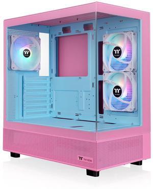 Thermaltake View 270 Plus TG ARGB Mid Tower Chassis; 3x120mm ARGB Lite Fans Included; 360mm Radiator Support; 420mm GPU Clearance; 180mm Air Cooler Max Height; Bubble Pink; CA-1Y7-00MAWN-00
