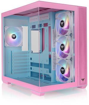 Thermaltake View 380 TG ARGB Mid Tower Chassis; 4x120mm ARGB Lite Fans Included; 360mm Radiator Support; 415mm GPU Clearance; Hidden Connector Support; Bubble Pink; CA-1Z2-00MAWN-00