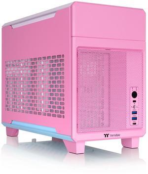 Thermaltake TR100 SFF Chassis; mITX Support; 18.9 Liters; PCIe 4.0 Riser Cable Included; 360mm GPU Clearance; 280mm Radiator Support; Removable PCIe Bracket; Bubble Pink; CA-11A-00SANN-00