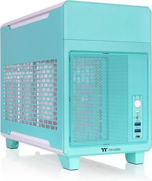 Thermaltake TR100 SFF Chassis; mITX Support; 18.9 Liters; PCIe 4.0 Riser Cable Included; 360mm GPU Clearance; 280mm Radiator Support; Removable PCIe Bracket; Mint Strawberry; CA-11A-00SLNN-00