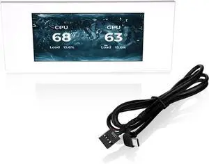 Thermaltake View 600 TG 6.0 Inch LCD Screen Panel Kit; LCD and Panel; 1480x720p; TTRGBPlus 3.0 Supported; Type-C to USB (9-Pin); White; AC-080-OO6NAN-A1
