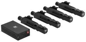 Thermaltake GM5 3DOF Motion System; 4 Corner Actuator Set; 1000Hz Control Frequency; 100mm Stroke; 250mm/s Velocity; USB/Ethernet; Compatible with GR500&GF500; Black; GSC-GM5-MSASBB-11