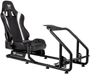 Thermaltake GR300 Racing Simulator Cockpit; Adjustable PVC Seat; Adjustable Pedal & Wheel Mounts; Shifter Mount Included; Compatible with Thrustmaster/Logitech/Thermaltake/Fanatec; GSC-R30-CPASBB-01