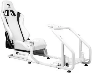 Thermaltake GR300 Racing Simulator Cockpit; Adjustable PVC Seat; Adjustable Pedal & Wheel Mounts; Shifter Mount Included; Compatible with Thrustmaster/Logitech/Thermaltake/Fanatec; GSC-R30-CPASWH-01