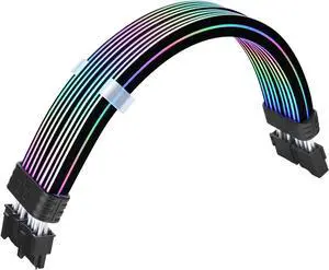 Thermaltake Tt Mod ARGB 8-Pin Cable; Illuminated Cable Extension; 345mm Length; 5V 3-Pin ARGB; 2x8-Pin Connectors; 16AWG; Black; AC-082-CN1NAN-A1
