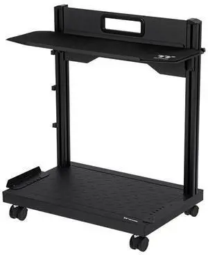 Thermaltake Freestanding PC Gearstand; black; High-strength iron construction; dual tier layout; textered bottom shelf for PC systems; position adjusting top shelf;mobile cart design;GRA-TTG-PSLXBB-01 Thermaltake Freestanding PC Gearstand; black; High-strength iron construction; dual tier layout; textered bottom shelf for PC systems; position adjusting top shelf;mobile cart design;GRA-TTG-PSLXBB-01