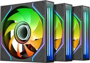 Thermaltake SWAFAN 140 EX Infinity ARGB Sync; Infinity Mirror Hub; Infinity Mirror Frame; PWM 500~1800 RPM; MagForce 2.0; Swappable Blades; 5V 3-Pin Motherboard Sync; 3-Pack; Black; CL-F246-PL14SW-A Thermaltake SWAFAN 140 EX Infinity ARGB Sync; Infinity Mirror Hub; Infinity Mirror Frame; PWM 500~1800 RPM; MagForce 2.0; Swappable Blades; 5V 3-Pin Motherboard Sync; 3-Pack; Black; CL-F246-PL14SW-A