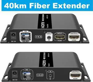 Up to 40Km, 1080P@60Hz HDMI Extender with Loop-out over Single-mode Optical Fiber SFP-GE-BIDI-40KM-T1550/R1310-LC SFP SMF Support IR Remote LKV378A-V4.0