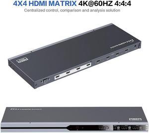 4x4 HDMI 4Kx2K@60Hz 3D Matrix Switch YUV 4:4:4 Ultra HD Converter 4 Input 4 Output With IR Remote Control RS232 LKV414-V2.0