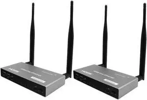 Up to 656Ft, Wireless 1080P@60Hz USB KVM Video Extender with Local Pass-through HDMI Loop-out Transmitter Receiver kit 200m with IR remote Splitter Switch PC To Multi TV