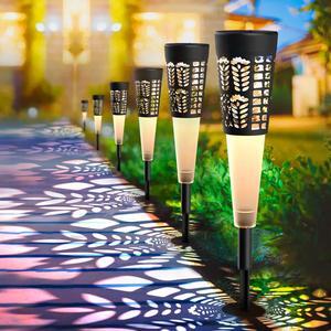 Solar Lights Outdoor Garden, Up to 20Hrs Super Bright Solar Pathway Lights, 6 Pack Solar Powered Landscape Lights, Auto On/Off Solar Lights Outdoor Decorative for Walkway