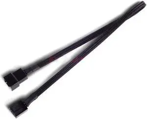 2PCS Silverstone CPF03 300mm One-to-One Sleeved PWM Fan Power Extension Cable Support 4 Pin and 3 Pin Fan Connector