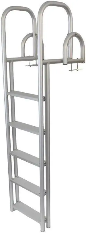 5-Step Heavy Duty Dock Ladder Anodized Aluminum Flip Up