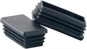 MOCAP Plastic End Cap Tube Plugs for 1" X 2" OD Rectangular Tube - Black (100 pcs.)