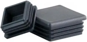 MOCAP Plastic End Cap Tube Plugs for 1" X 1" OD Rectangular Tube - Black (100 pcs.)