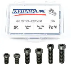 Fastener Line Small Fillister Head Torx Gunsmithing Screws Assortment, 120 Pieces