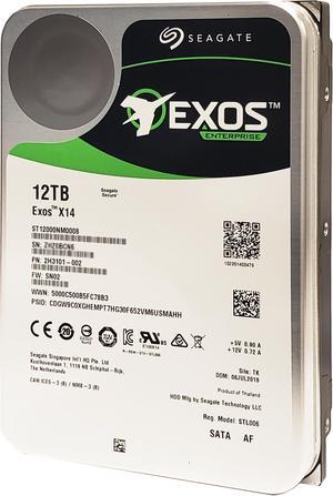 Seagate Exos X14 ST12000NM0008 12 TB Hard Drive - 512e Format - SATA (SATA/600) - 3.5" Drive - Internal