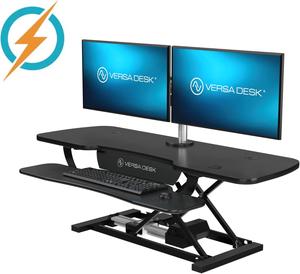 VersaDesk® PowerPro® 48 x 24 Extra-Wide Electric Sit-to-Stand Desk Converter with Keyboard Tray for Home or Office | USB Charging Port | Supports Multiple Monitors | 80 lbs Weight Capacity Black VersaDesk® PowerPro® 48 x 24 Extra-Wide Electric Sit-to-Stand Desk Converter with Keyboard Tray for Home or Office | USB Charging Port | Supports Multiple Monitors | 80 lbs Weight Capacity Black