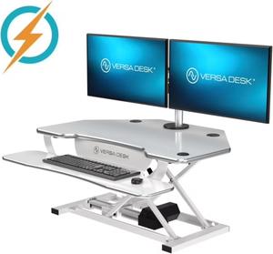 VersaDesk® PowerPro® 36" x 31" Corner Electric Standing Desk Converter with USB Charging Port White VersaDesk® PowerPro® 36" x 31" Corner Electric Standing Desk Converter with USB Charging Port White