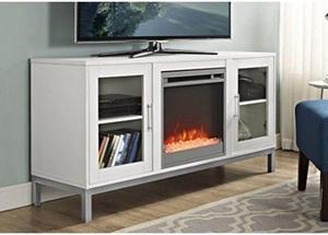 52" Wood Fireplace TV Console with Metal Legs