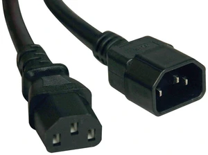 Standard Computer Power Extension Cord 10A, 18AWG (IEC-320-C14 to IEC-320-C13) 15-ft.(P004-015) Black Standard Computer Power Extension Cord 10A, 18AWG (IEC-320-C14 to IEC-320-C13) 15-ft.(P004-015) Black