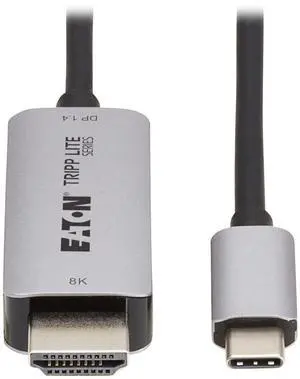 Eaton Tripp Lite series 8K USB-C to HDMI Adapter Cable, 3-Feet, 8K@60Hz or 4K@144Hz, Plug-and-Play, PC/TV/Laptop/MacBook/Smart Phone, HDR 4:4:4 HDCP 2.3, 3-Year Manufacturer's Warranty (U444-003-H8K6)