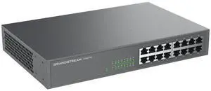 Grandstream GWN7702 | 16-Port Gigabit Ethernet Unmanaged Network Switch | Plug & Play | Desktop/Rack-Mount | Metal Design