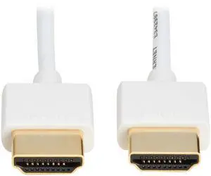 Tripp Lite Series Slim 4K HDMI Cable with Ethernet, 3 Feet / 0.9 Meters, 4K@60Hz Video, Male-to-Male, White, 3.6MM Outer Diameter Cable, Lifetime Manufacturer's Warranty (P569-003-SLIM-W)