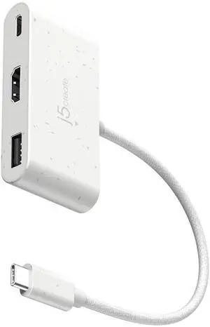 j5create USB-C to HDMI & USB Type-A with Power Delivery(Eco-Friendly) with 4K HDMI, USB-A 5Gbps, PD 100W Charging | Compatible with MacBook Pro,Chromebook,HP, Samsung and more Type-C Devices(JCA379EW) j5create USB-C to HDMI & USB Type-A with Power Delivery(Eco-Friendly) with 4K HDMI, USB-A 5Gbps, PD 100W Charging | Compatible with MacBook Pro,Chromebook,HP, Samsung and more Type-C Devices(JCA379EW)