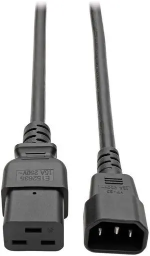 Tripp Lite C14 to C21 Power Cord for 250V Servers, PDUs, UPS, & IT Network Devices - 2 Feet / 0.6 Meters - Heavy-Duty 14 AWG, 15A, Lifetime Manufacturer's Warranty (P037-002)