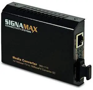 Signamax 065-1100 Multimode Media Converter, 10/100BaseT/TX to 100BaseFX