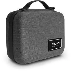 Solo New York Tech Case - Electronics Organizer, Tech Accessories Pouch for Travel, Small Gadget Bag for Cords, Hard-Sided, Sturdy Carrying Handle - Stone Molded, Gray