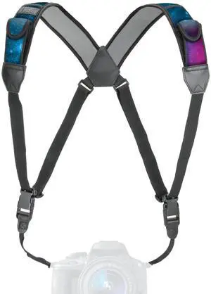 DSLR Camera Strap Chest Harness with Quick Release Buckles, Galaxy Neoprene Pattern and Accessory Pockets - Compatible with Canon, Nikon, Sony and More Point and Shoot and Mirrorless Cameras DSLR Camera Strap Chest Harness with Quick Release Buckles, Galaxy Neoprene Pattern and Accessory Pockets - Compatible with Canon, Nikon, Sony and More Point and Shoot and Mirrorless Cameras