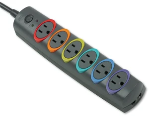 SmartSockets 6-Outlet, 8-Foot Cord, & 1260 Joules Premium Surge Protector (K62144NA) Rainbow SmartSockets 6-Outlet, 8-Foot Cord, & 1260 Joules Premium Surge Protector (K62144NA) Rainbow