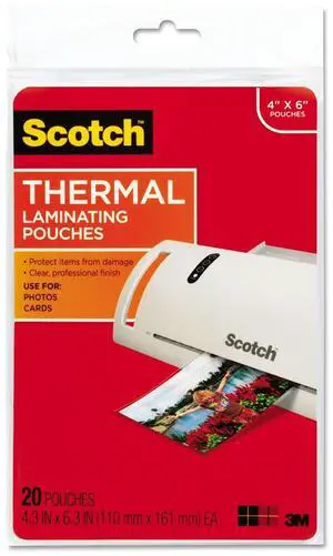 Scotch Brand MMMTP590020-Scotch Photo Size Thermal Laminating Pouches