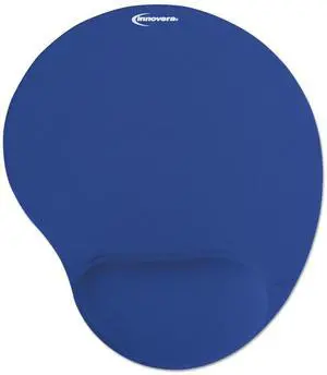 Innovera Mouse Pad with Fabric-Covered Gel Wrist Rest, 10.37 x 8.87, Blue