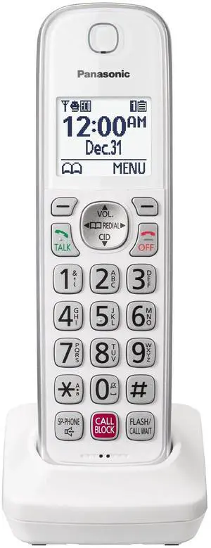 Panasonic Cordless Phone Handset Accessory Compatible with KX-TGD83x Series Cordless Phone Systems - KX-TGDA83W (White)