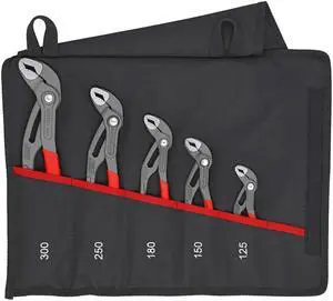 KNIPEX 5 Pc Pliers Cobra Set In Tool Roll, Black KNIPEX 5 Pc Pliers Cobra Set In Tool Roll, Black