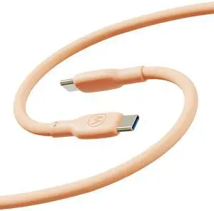 Motorola TurboPower Silicone 5A Peach Fuzz USB-C to C Cable- 100W, 40k Bends, Flexible for Type C, Moto G Power, Play, Stylus,5G 2024/2023/2022/2021,Edge+2023/2022/2021,Razr+2023