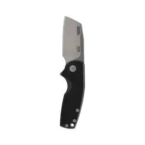 SOG Stout FLK Cleaver Daily Carry Folding Knife| G10 & Steel Handle | CRYO D2 Steel Blade| Short-Blade Frame Lock Folder, Black/Stonewash